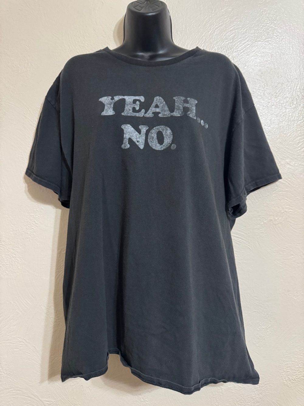 Men's Black Graphic Tee - 'YEAH... NO.' Casual Short Sleeve Shirt